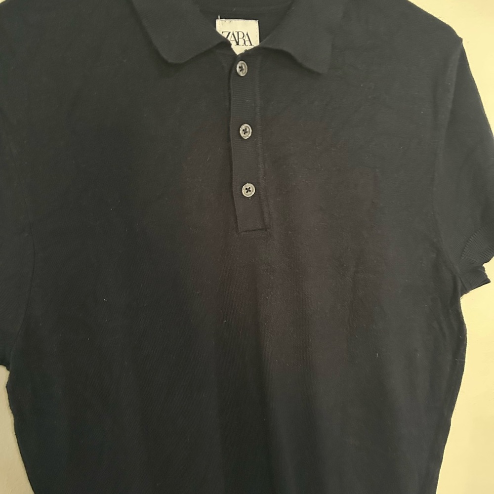 Zara Midnight Blue Polo Shirt - Picture 3 of 4